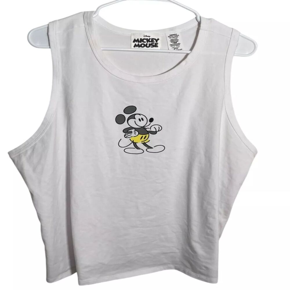 Disney Parks Mickey Mouse Tank Top Genuine Mouseware White 1X Womens NWT
